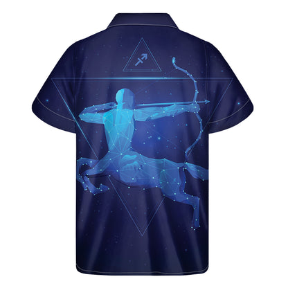 Sagittarius Horoscope Sign Print Men's Short Sleeve Shirt