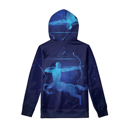 Sagittarius Horoscope Sign Print Pullover Hoodie