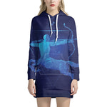 Sagittarius Horoscope Sign Print Pullover Hoodie Dress