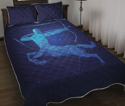 Sagittarius Horoscope Sign Print Quilt Bed Set
