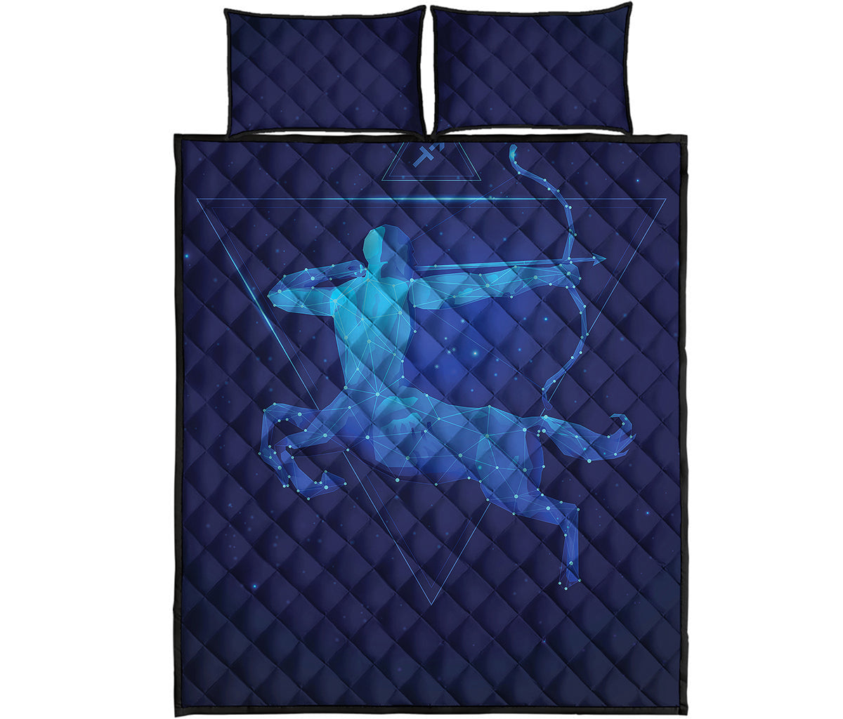 Sagittarius Horoscope Sign Print Quilt Bed Set
