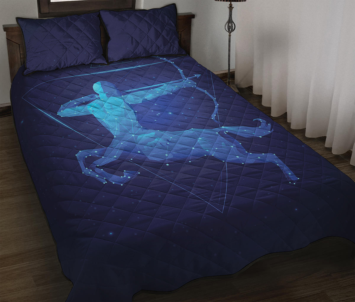 Sagittarius Horoscope Sign Print Quilt Bed Set