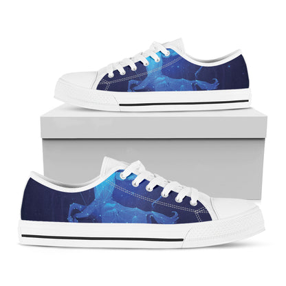 Sagittarius Horoscope Sign Print White Low Top Shoes