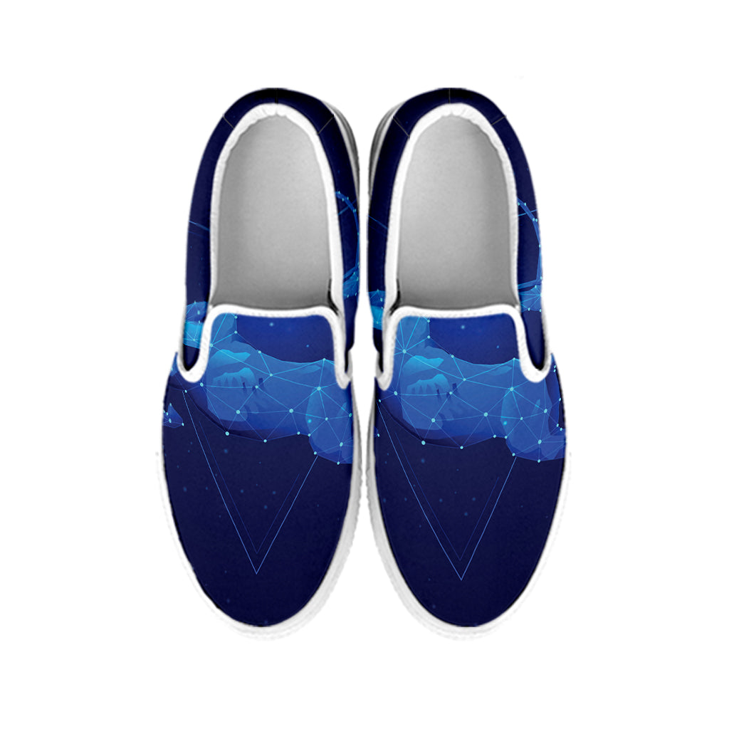 Sagittarius Horoscope Sign Print White Slip On Shoes