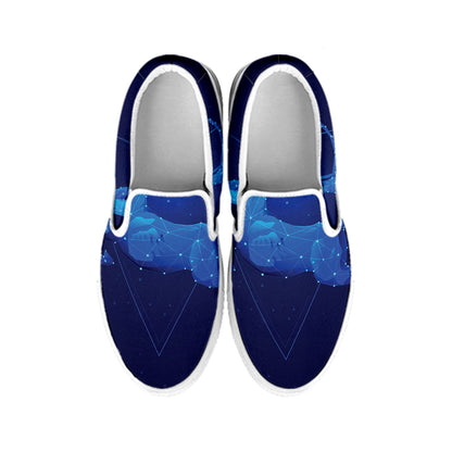 Sagittarius Horoscope Sign Print White Slip On Shoes