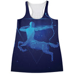 Sagittarius Horoscope Sign Print Women's Racerback Tank Top