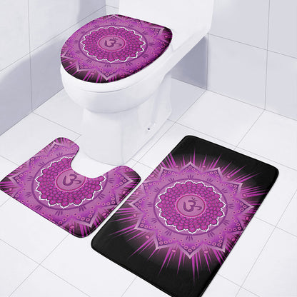 Sahasrara Chakra Mandala Print 3 Piece Bath Mat Set
