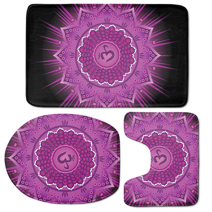 Sahasrara Chakra Mandala Print 3 Piece Bath Mat Set