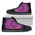 Sahasrara Chakra Mandala Print Black High Top Shoes