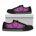 Sahasrara Chakra Mandala Print Black Low Top Sneakers