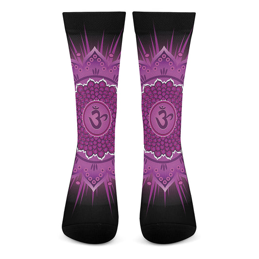 Sahasrara Chakra Mandala Print Crew Socks