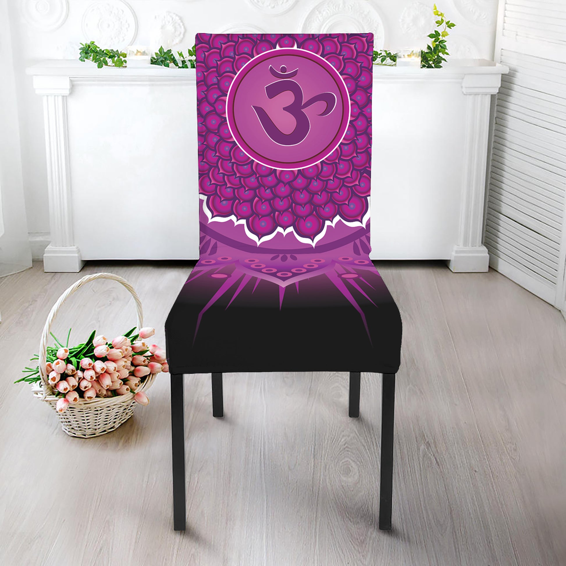 Sahasrara Chakra Mandala Print Dining Chair Slipcover