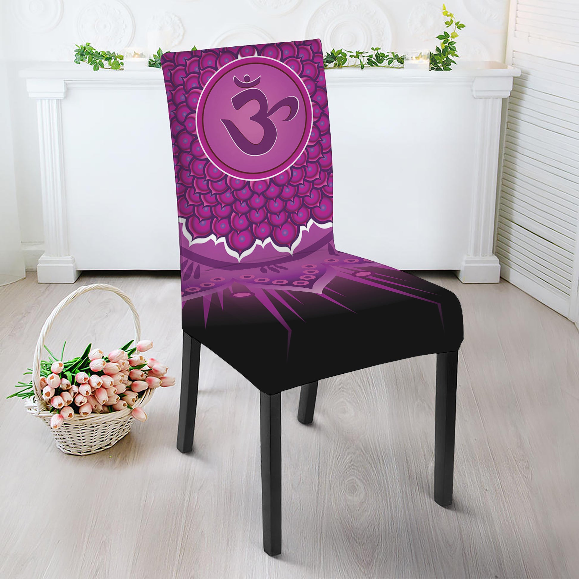 Sahasrara Chakra Mandala Print Dining Chair Slipcover