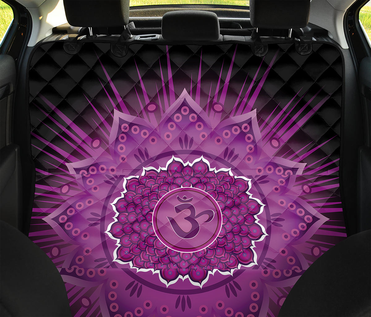 Sahasrara Chakra Mandala Print Pet Car Back Seat Cover