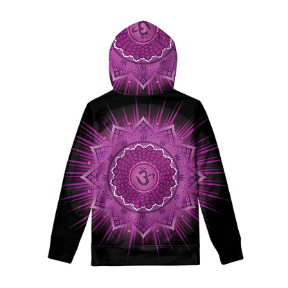 Sahasrara Chakra Mandala Print Pullover Hoodie