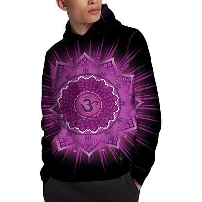 Sahasrara Chakra Mandala Print Pullover Hoodie