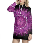 Sahasrara Chakra Mandala Print Pullover Hoodie Dress