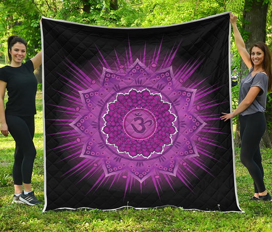 Sahasrara Chakra Mandala Print Quilt