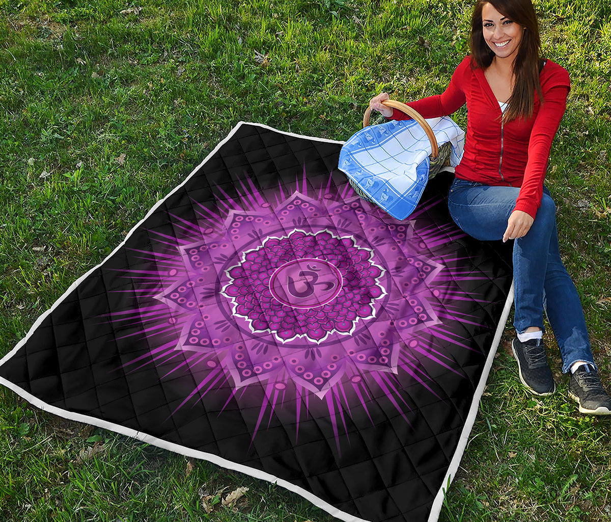 Sahasrara Chakra Mandala Print Quilt