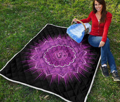 Sahasrara Chakra Mandala Print Quilt