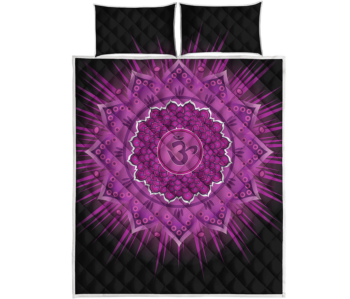 Sahasrara Chakra Mandala Print Quilt Bed Set