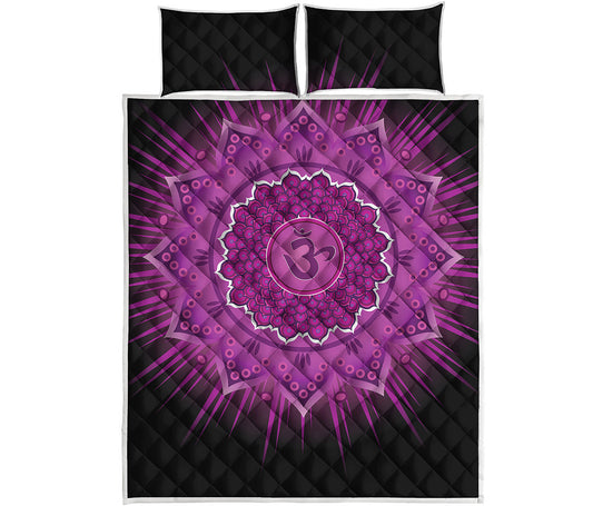 Sahasrara Chakra Mandala Print Quilt Bed Set