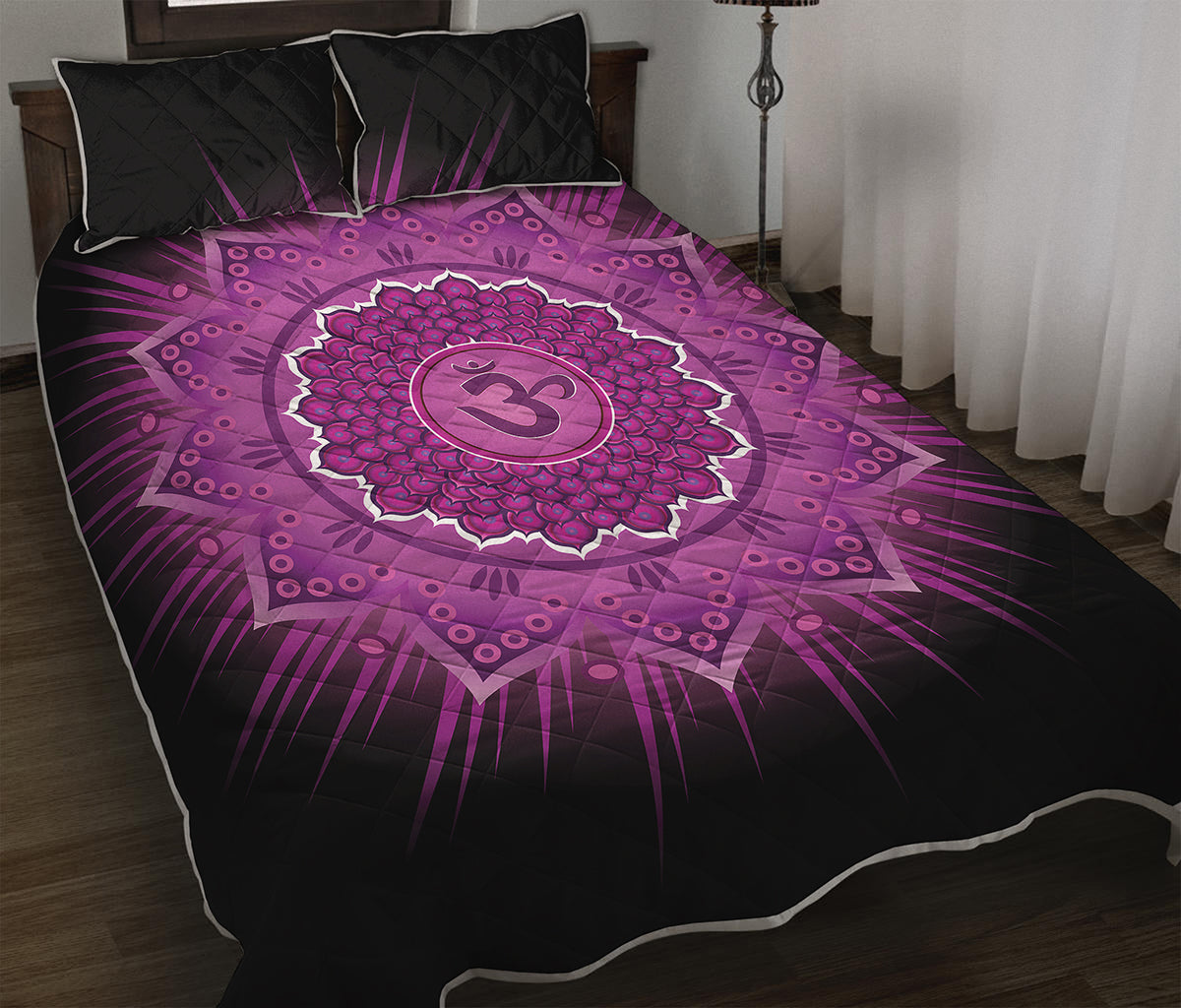 Sahasrara Chakra Mandala Print Quilt Bed Set