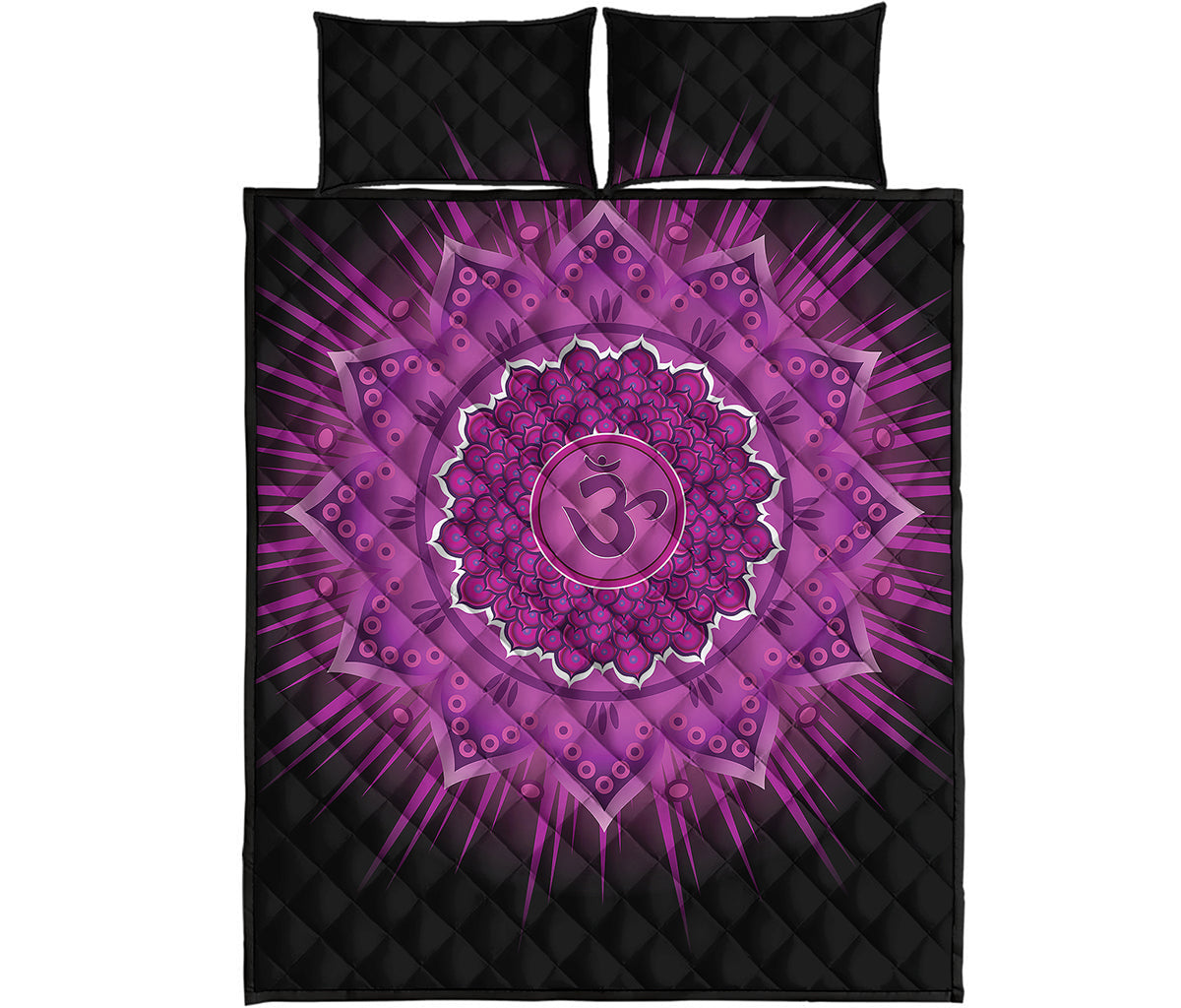 Sahasrara Chakra Mandala Print Quilt Bed Set