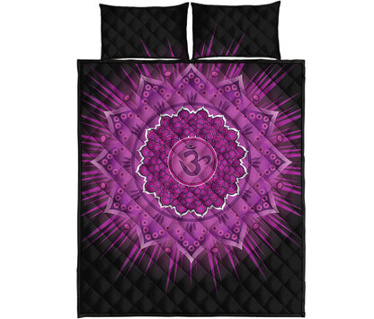 Sahasrara Chakra Mandala Print Quilt Bed Set