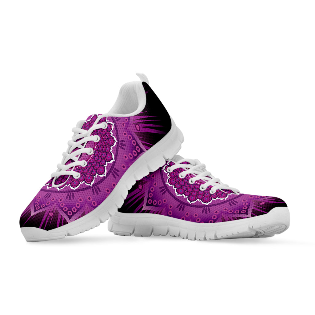Sahasrara Chakra Mandala Print White Sneakers