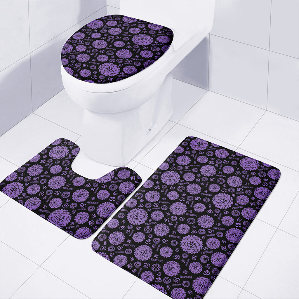 Sahasrara Chakra Pattern Print 3 Piece Bath Mat Set