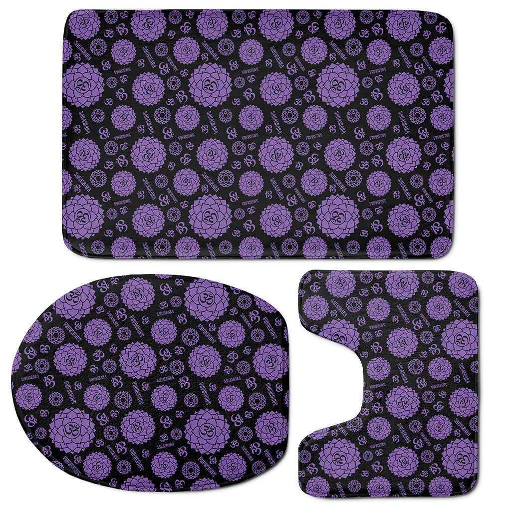 Sahasrara Chakra Pattern Print 3 Piece Bath Mat Set