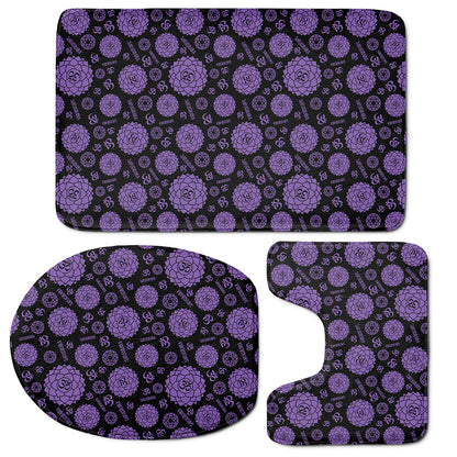 Sahasrara Chakra Pattern Print 3 Piece Bath Mat Set