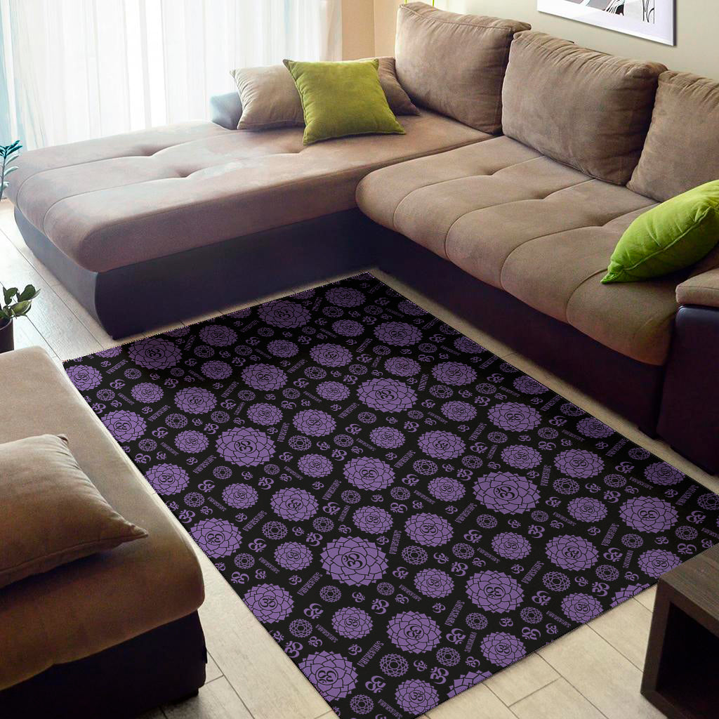 Sahasrara Chakra Pattern Print Area Rug