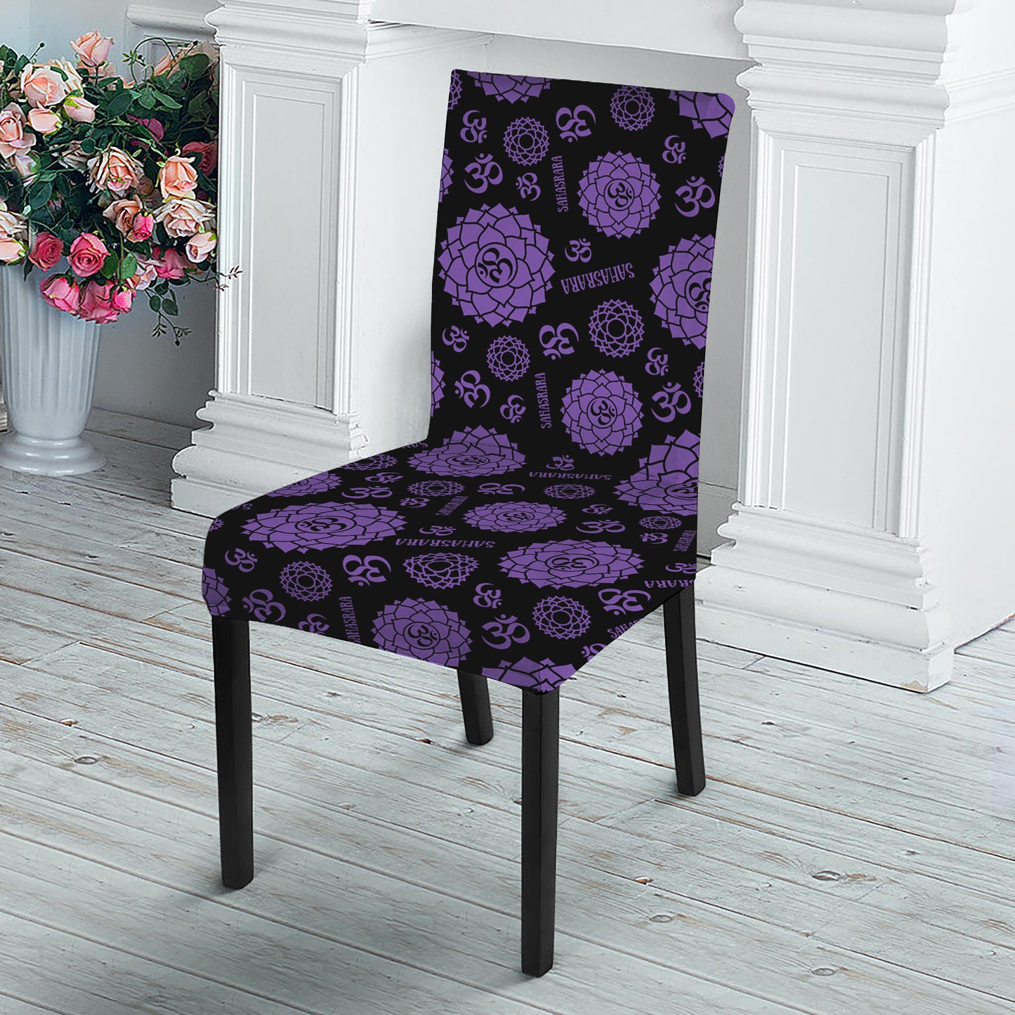 Sahasrara Chakra Pattern Print Dining Chair Slipcover