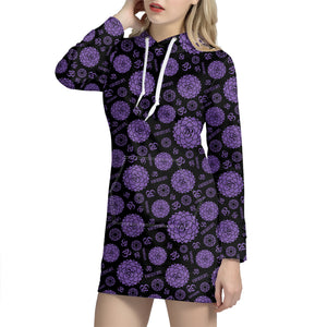 Sahasrara Chakra Pattern Print Hoodie Dress