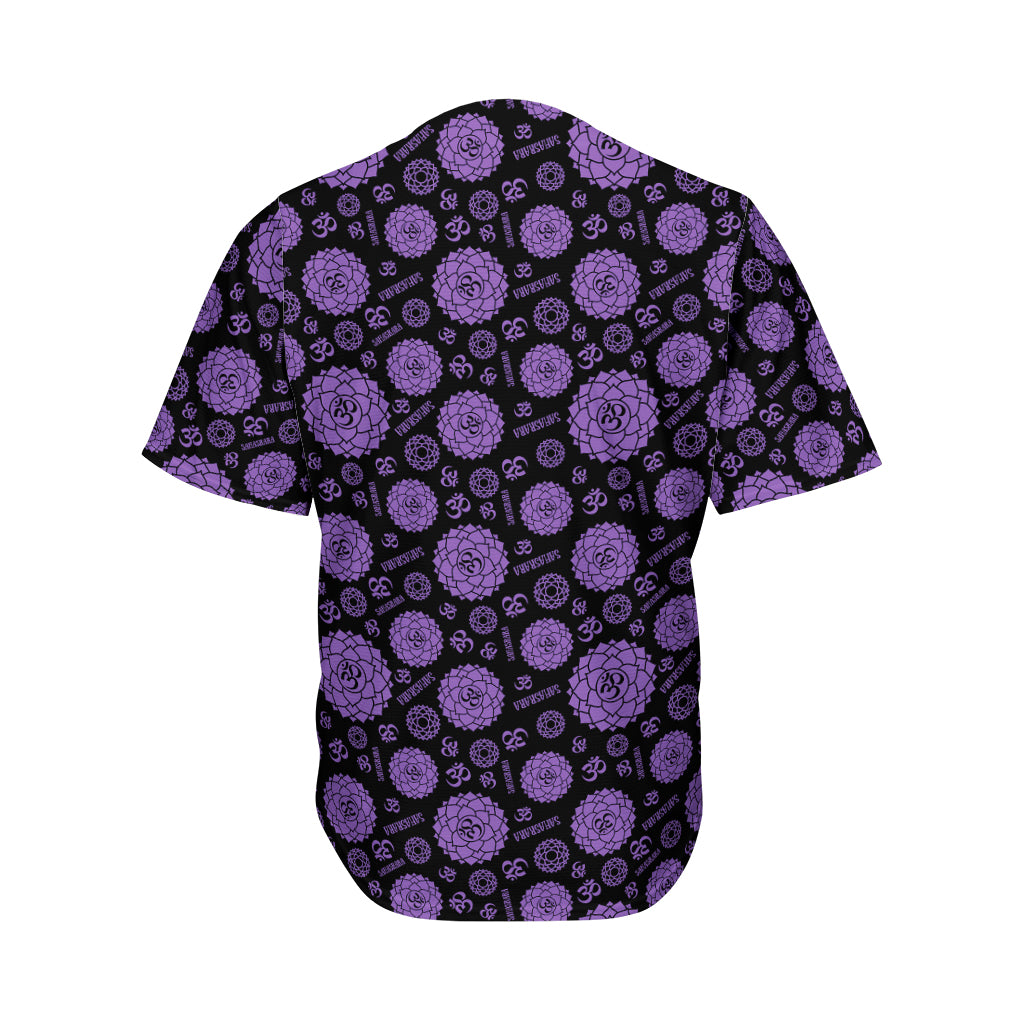 Sahasrara Chakra Pattern Print Men's Baseball Jersey