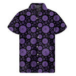 Sahasrara Chakra Pattern Print Men's Short Sleeve Shirt