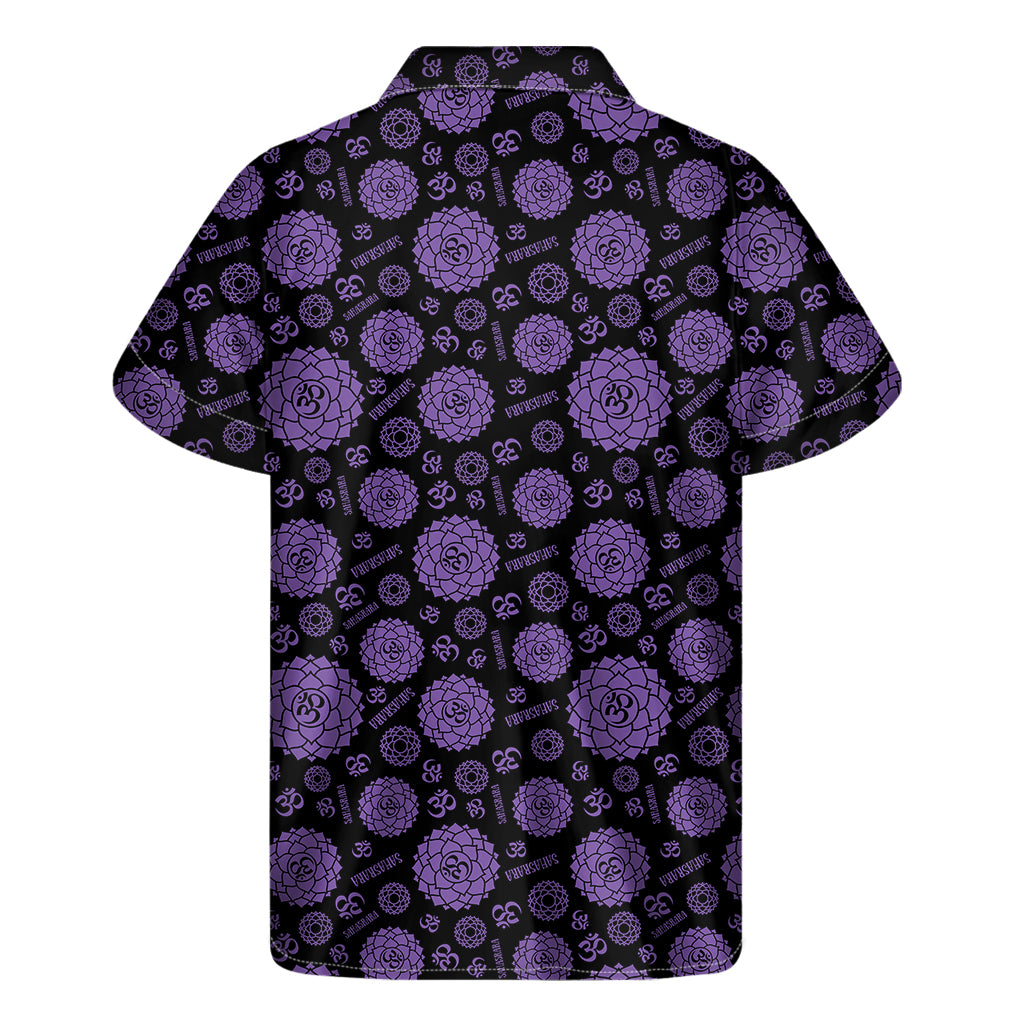 Sahasrara Chakra Pattern Print Men's Short Sleeve Shirt