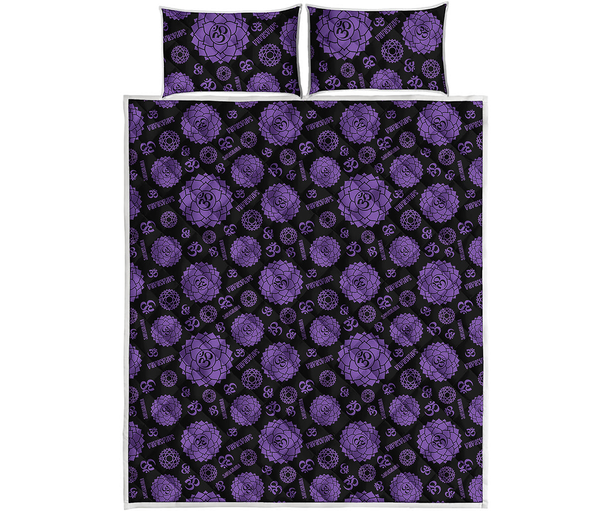 Sahasrara Chakra Pattern Print Quilt Bed Set