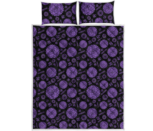 Sahasrara Chakra Pattern Print Quilt Bed Set