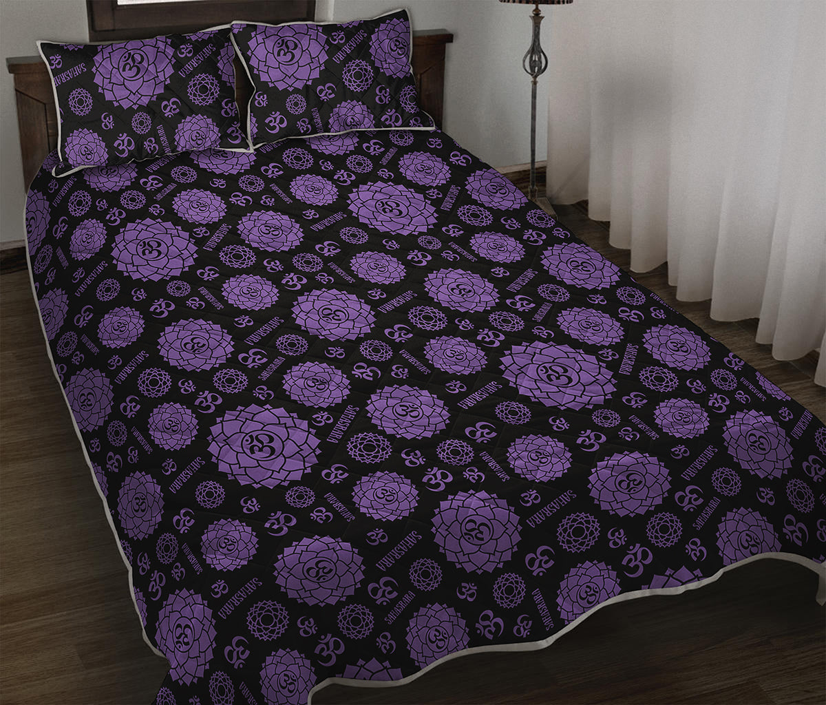 Sahasrara Chakra Pattern Print Quilt Bed Set
