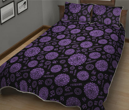 Sahasrara Chakra Pattern Print Quilt Bed Set