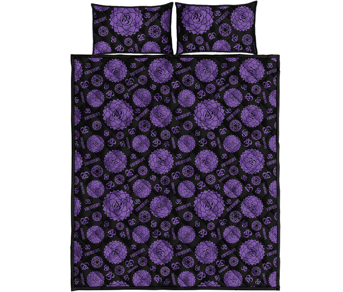 Sahasrara Chakra Pattern Print Quilt Bed Set