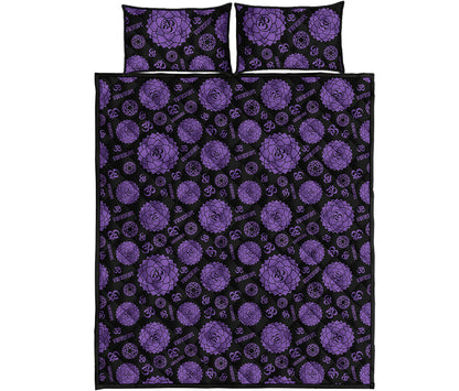 Sahasrara Chakra Pattern Print Quilt Bed Set