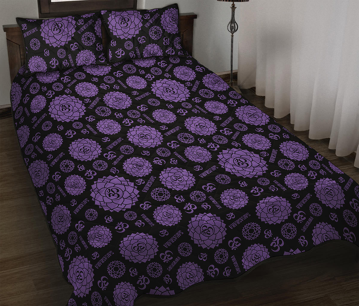 Sahasrara Chakra Pattern Print Quilt Bed Set
