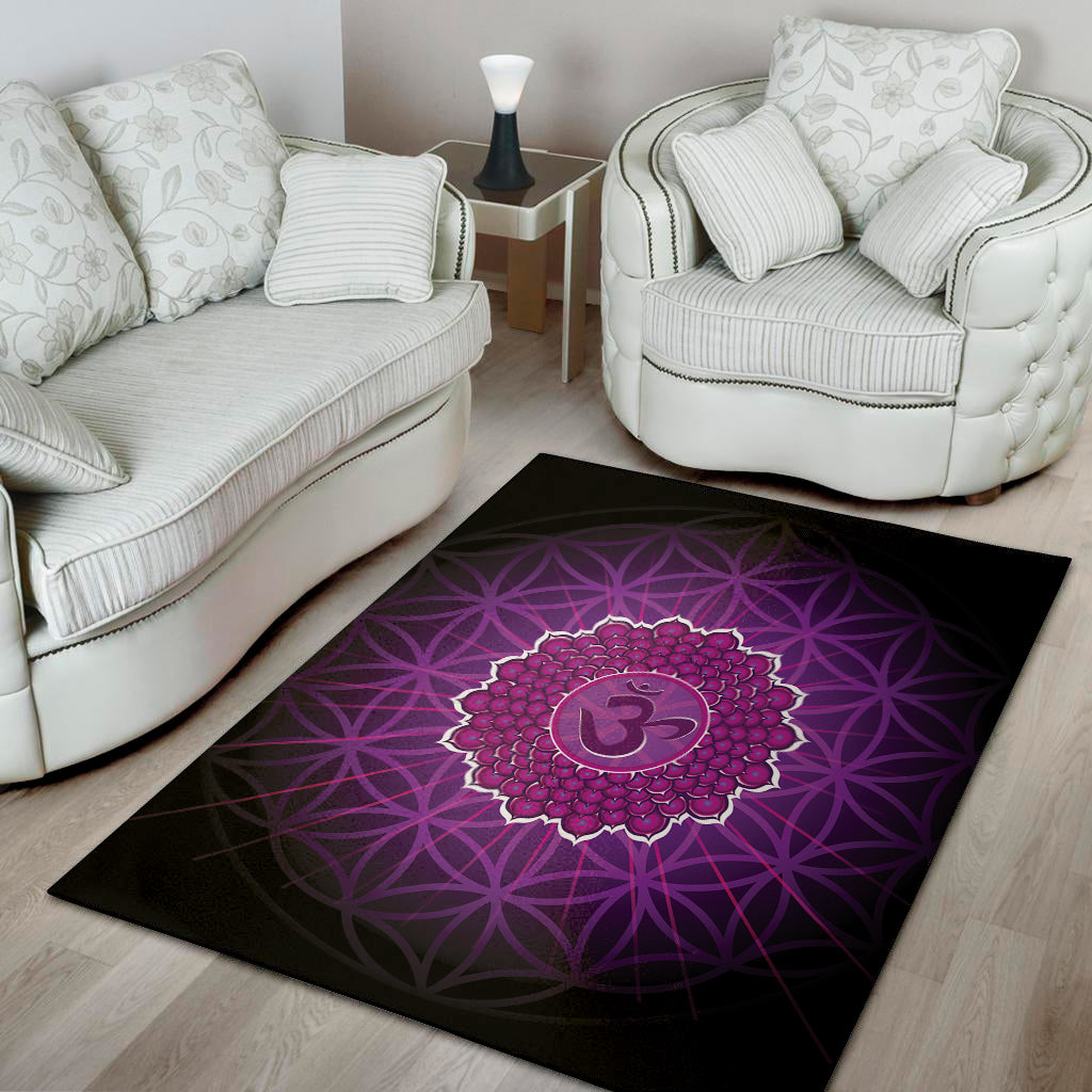 Sahasrara Chakra Spiritual Print Area Rug