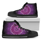 Sahasrara Chakra Spiritual Print Black High Top Shoes