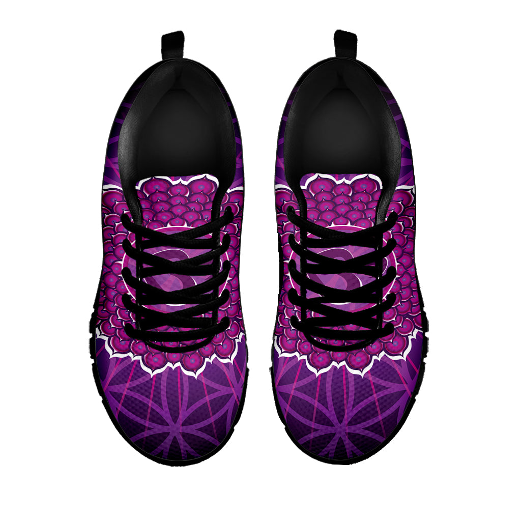 Sahasrara Chakra Spiritual Print Black Sneakers