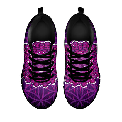 Sahasrara Chakra Spiritual Print Black Sneakers